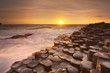 The Giant's Causeway in Northern Ireland at sunset