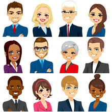 Set Of Business People Avatar Collection Of Workers Team
