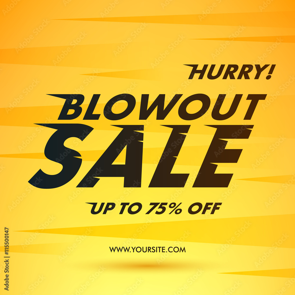Blowout Sale offer poster banner vector illustration. - obrazy, fototapety, plakaty 