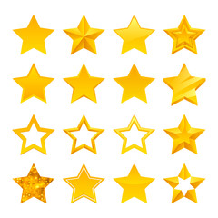 Wall Mural - Stars icons set vector illustration. Assorted symbols.