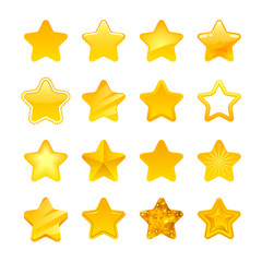 Wall Mural - Stars icons set vector illustration. Assorted symbols.
