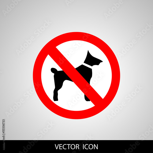 Fotografie, Obraz No dogs sign isolated on white background