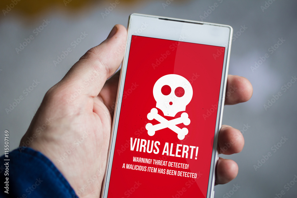 holding virus smartphone