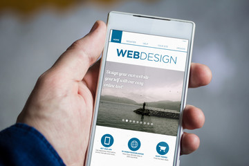 holding web design smartphone