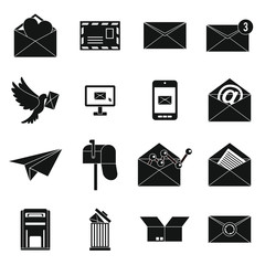 Wall Mural - Email icons set in simple ctyle. Postal and mailing signs set collection vector illustration