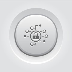 Sticker - Cyber Security Icon. Flat Design.