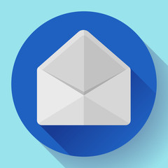Wall Mural - Open Envelope Mail Icon new letter message notification Flat 2.0 design style.