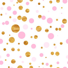 Pattern Of Pink And Gold Dots