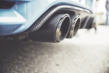Double Exhaust Pipes Of A Modern Sports Car