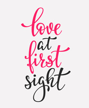 Love At First Sight Typography Quote