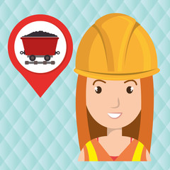 woman and mining isolated icon design, vector illustration  graphic 
