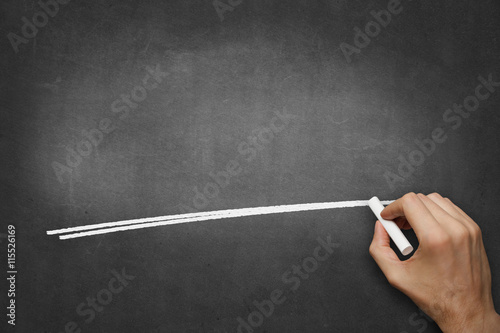 Fotografía empty blank copyspace blackboard hand underline chalk writing
