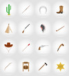 wild west flat icons vector illustration
