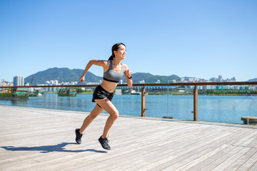 Sticker - Woman running at outdoor