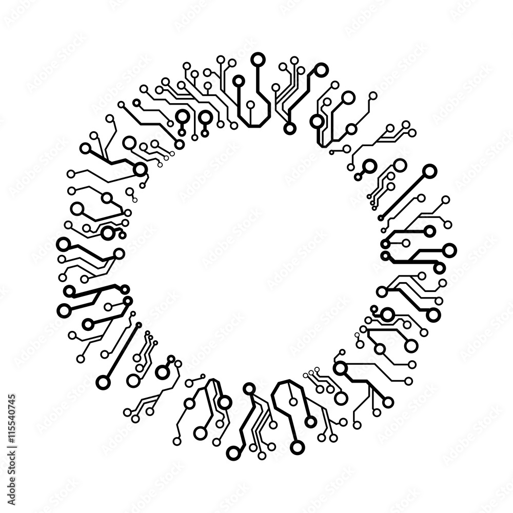 Vector circuit circle Stock Vector | Adobe Stock