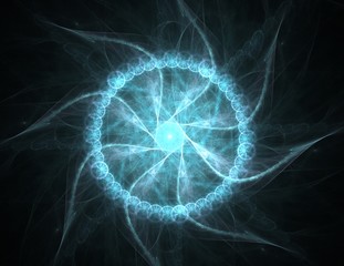 Poster - lacy colorful clockwork pattern. digital fractal art design. abstract design of sacred symbols signs