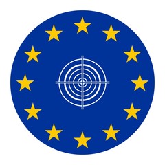 Sticker - Cible dans un drapeau européen