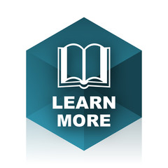 Fototapete - learn more blue cube icon, modern design web element