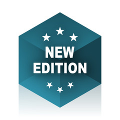 Aufkleber - new edition blue cube icon, modern design web element