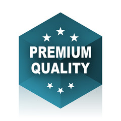 Poster - premium quality blue cube icon, modern design web element