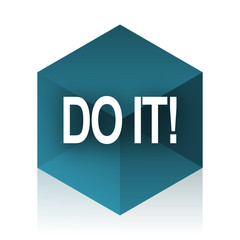 Aufkleber - do it blue cube icon, modern design web element