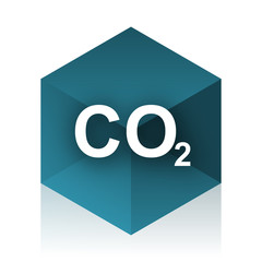 Poster - carbon dioxide blue cube icon, modern design web element