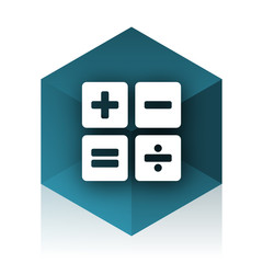 Aufkleber - calculator blue cube icon, modern design web element