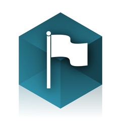 Aufkleber - flag blue cube icon, modern design web element