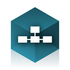 Poster - database blue cube icon, modern design web element