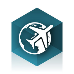 Aufkleber - travel blue cube icon, modern design web element