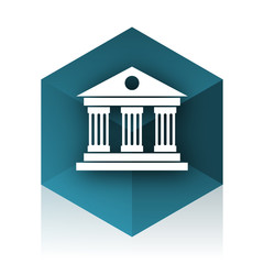 Aufkleber - museum blue cube icon, modern design web element