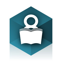 Poster - book blue cube icon, modern design web element