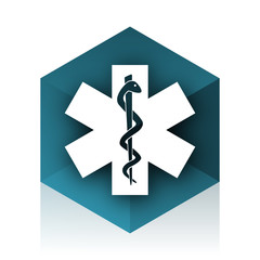Aufkleber - emergency blue cube icon, modern design web element