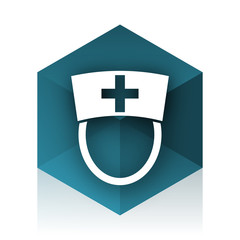 Aufkleber - nurse blue cube icon, modern design web element