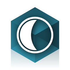 Poster - moon blue cube icon, modern design web element