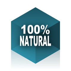 Poster - natural blue cube icon, modern design web element