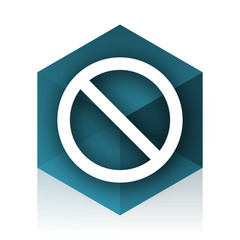 Aufkleber - access denied blue cube icon, modern design web element
