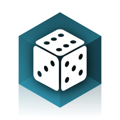 Aufkleber - game blue cube icon, modern design web element