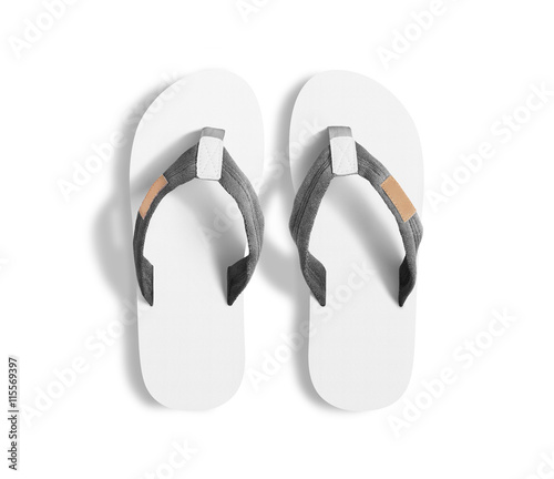 Download Pair of blank white slippers, design mockup, clipping path ...