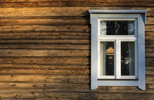 Exterior Of Wooden Cottage With Window Outdoors