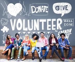 Wall Mural - Volunteer Donate Give Helping Hand Concept