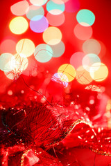 Wall Mural - Abstract red light christmas background.