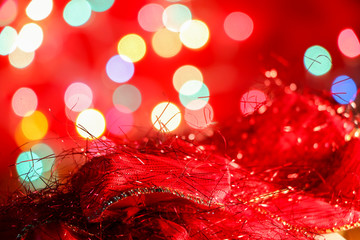Wall Mural - Abstract red light christmas background.
