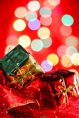 Wall Mural - Abstract red light christmas background.