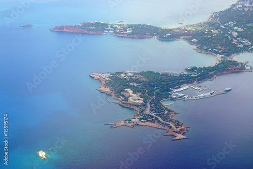 Fotografie, Obraz Aerial view of the Astir Peninsula in Vouiagmeni near Athens