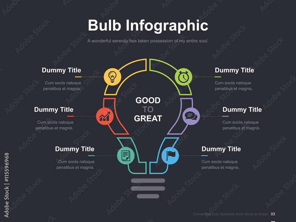 Flat business presentation vector slide template with diagram Stock ...