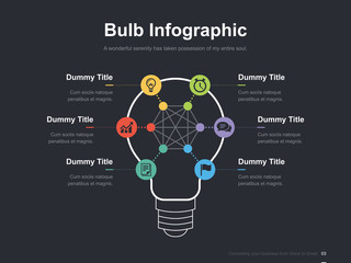 Flat business presentation vector slide template with diagram