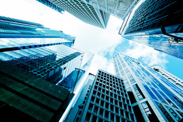 Canvas Print - Skyscrapers shot with perspective