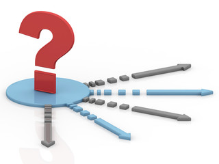 Poster - 3d rendering question mark concept
