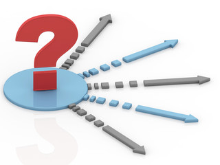 Poster - 3d rendering question mark concept
